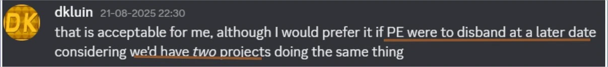 Exhibit 3: expressed preference that Project Eagle disband