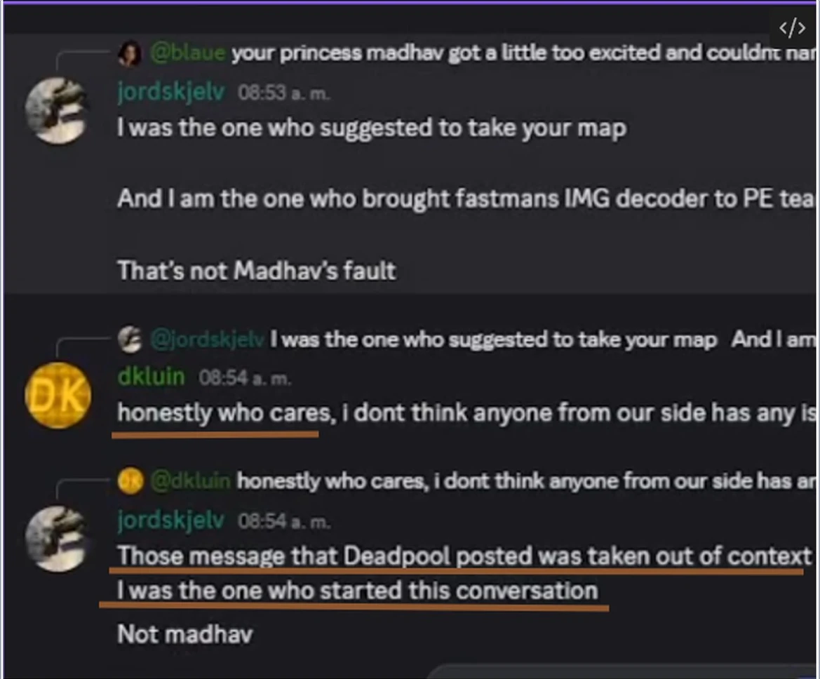 Exhibit 5: acknowledgment that posted messages were taken out of context